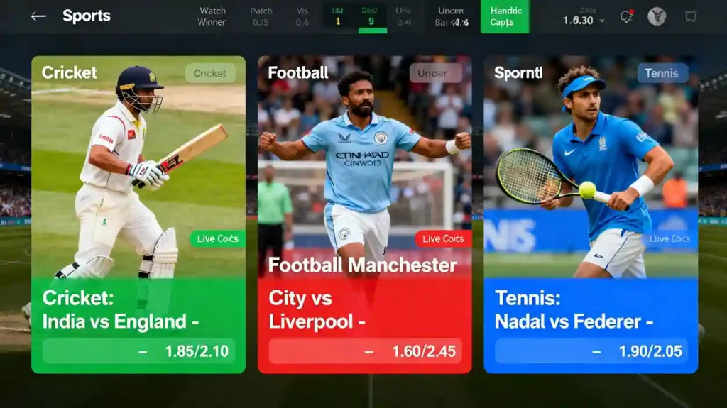 Multiple sports betting markets available on Lotus365 platform
