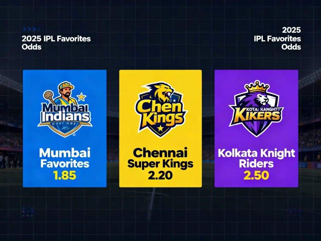 IPL 2025 favorite teams and betting odds – Mumbai Indians, CSK, KKR