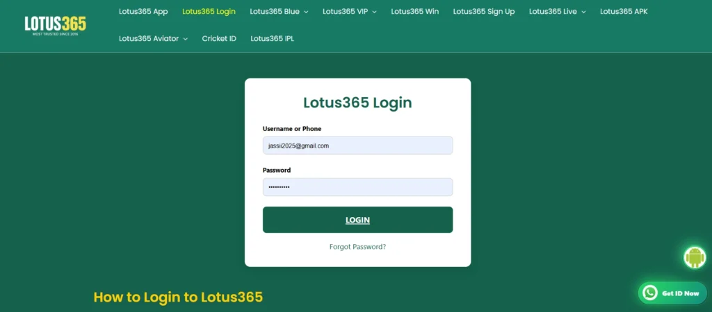 LOTUS365 SIGNIN
