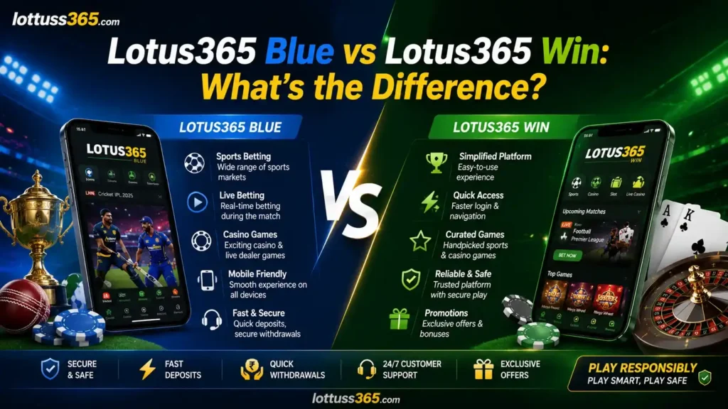 Lotus365 Blue and Lotus365 Win provide access to online sports